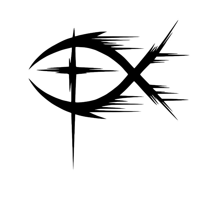 Fisch+Kreuz Symbol Modern