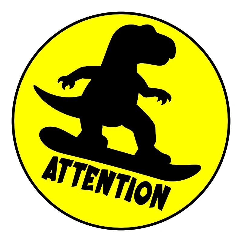 Achtung, snowboardender Dinosaurier