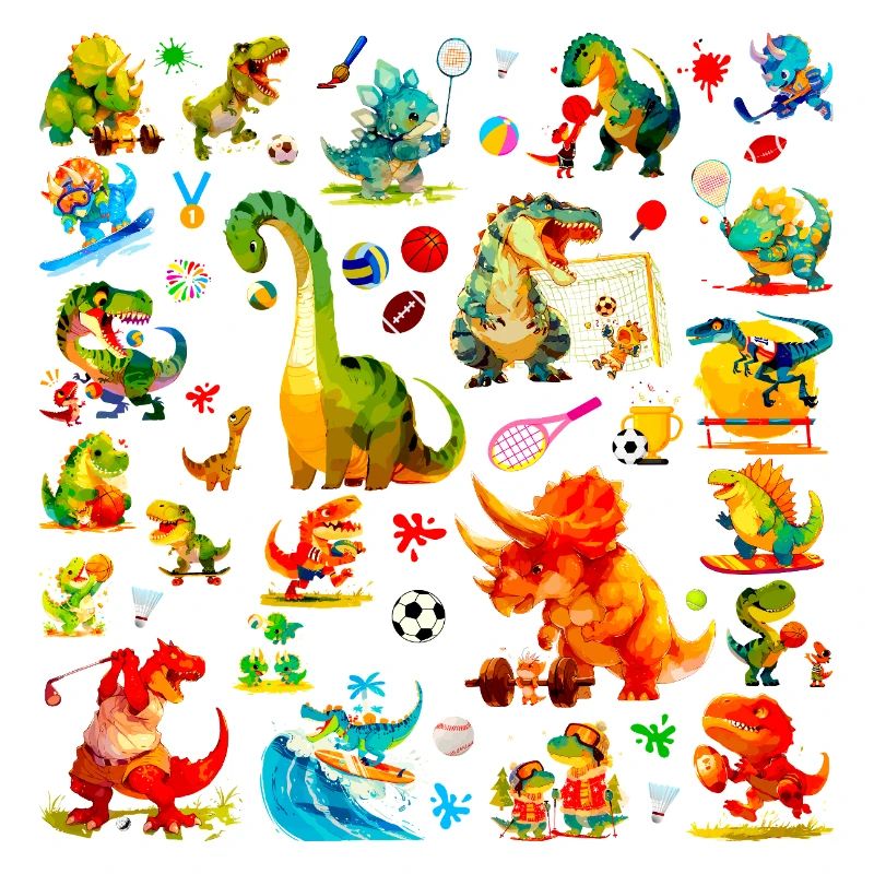 Cute Sports Dino Pattern, Dino Championship