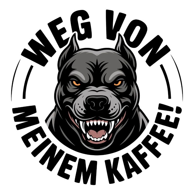 Angry dog head in black