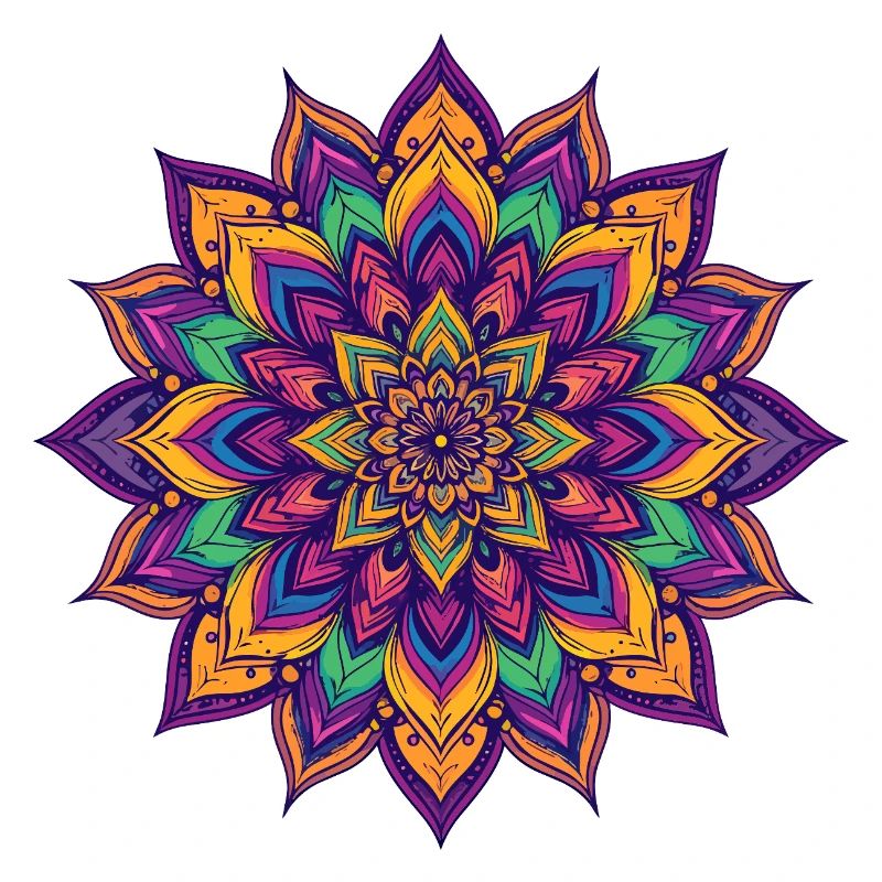 Étoile fleur Psychédélique Colorée du Mandala LSD