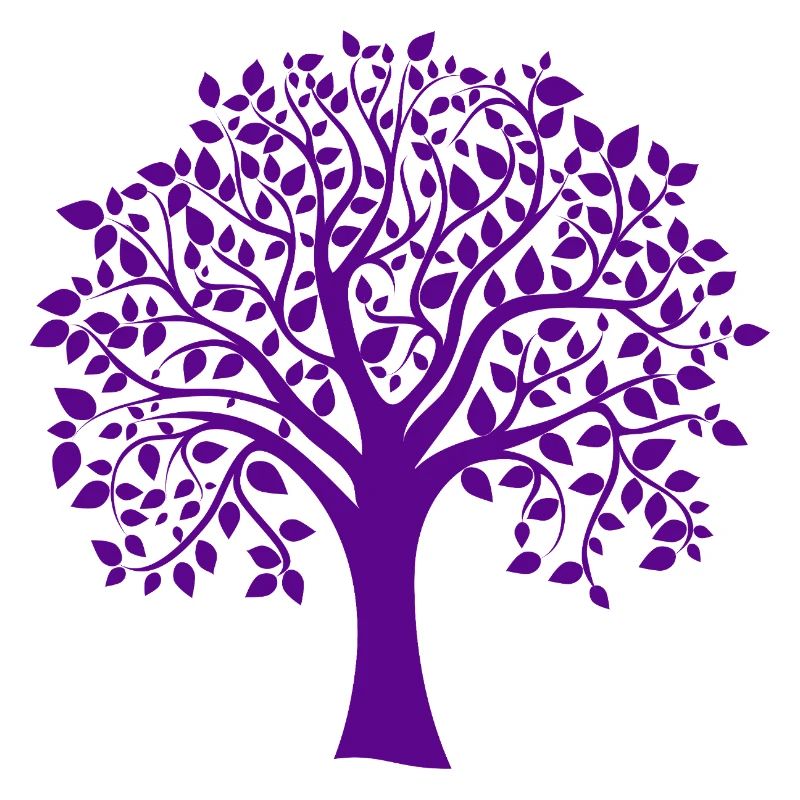 Silhouette de base à imprimé Jumbo Tree violet