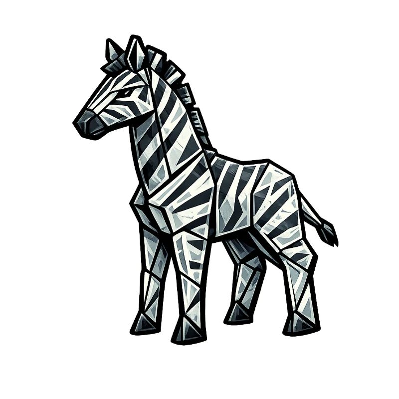 Geometrische Zebra-Silhouette