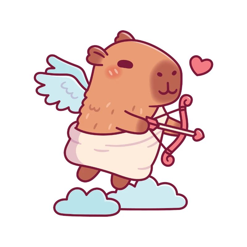 Cute Capybara Cupid Angel