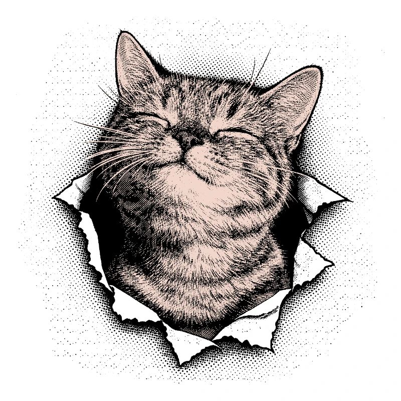 Cutest Cat – Vintage Halftone Katzen Design