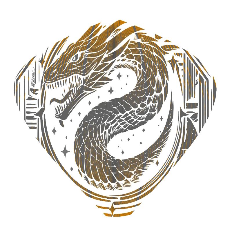 Celestial Dragon Serpent - Cosmic Gold & Silver 