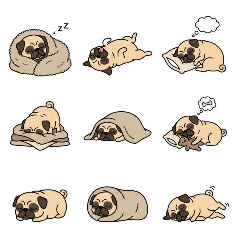 Sleeping Pug Nine Cute Pug Sleeping Poses