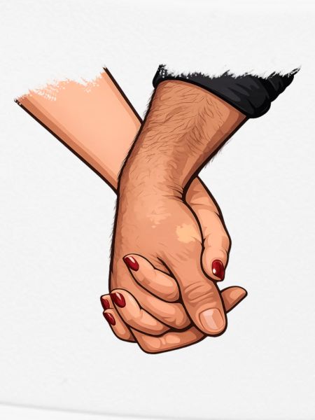 Holding hands motif love