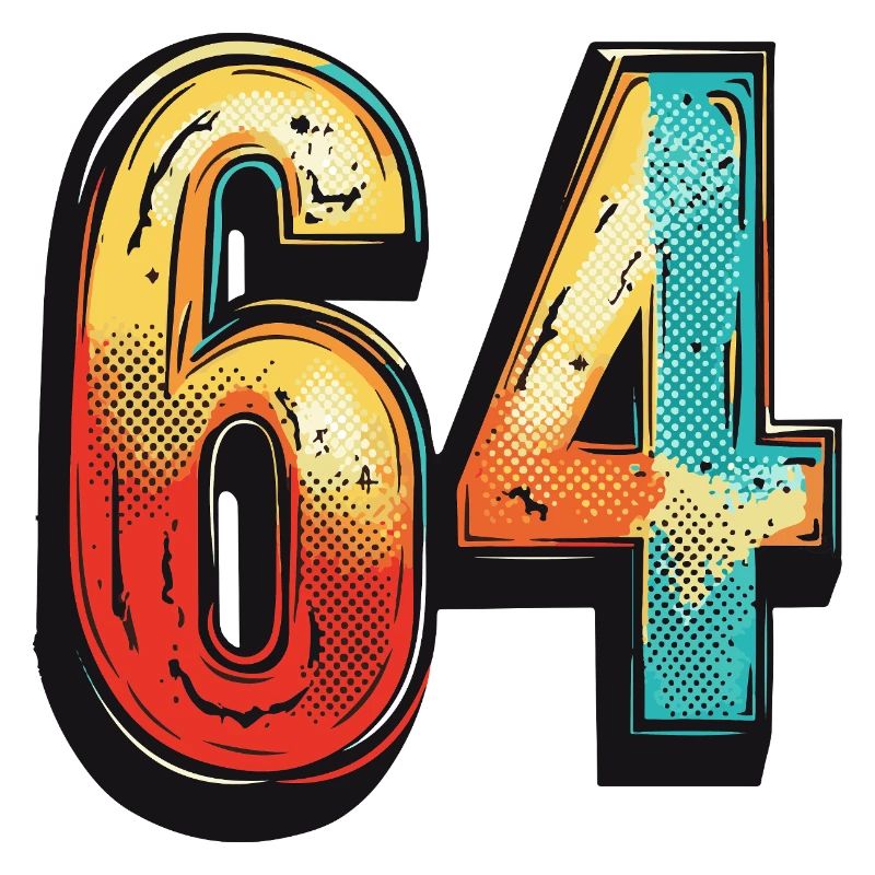 64 Zahl Bunt