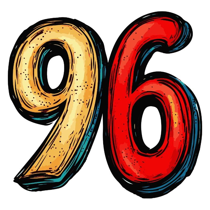 96 Zahl Bunt