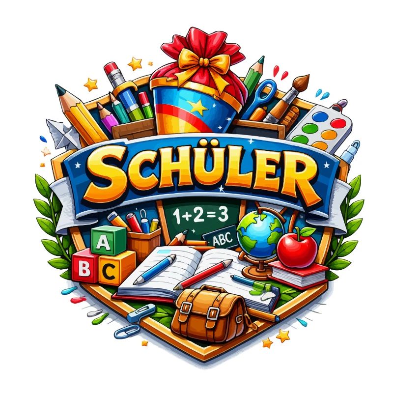 Schüler Lernwelt Sticker Design