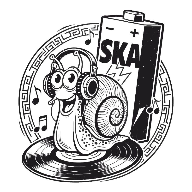 Ska Schnecke mit Kopfhörern