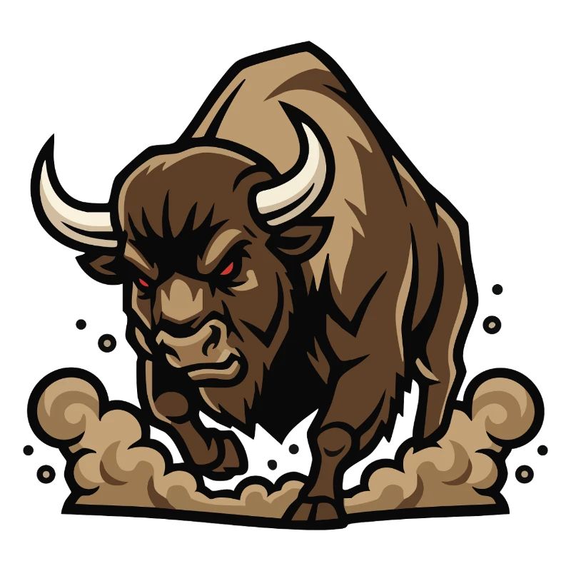 Wild Bison Charge Mascot Buffalo