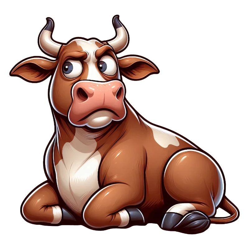 Funny Cow Cartoon Skeptical Bull Comic