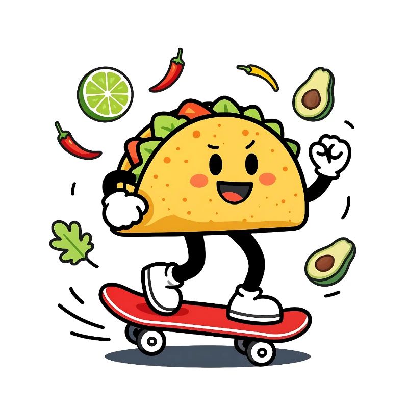 Taco Skate Pop Kawaii