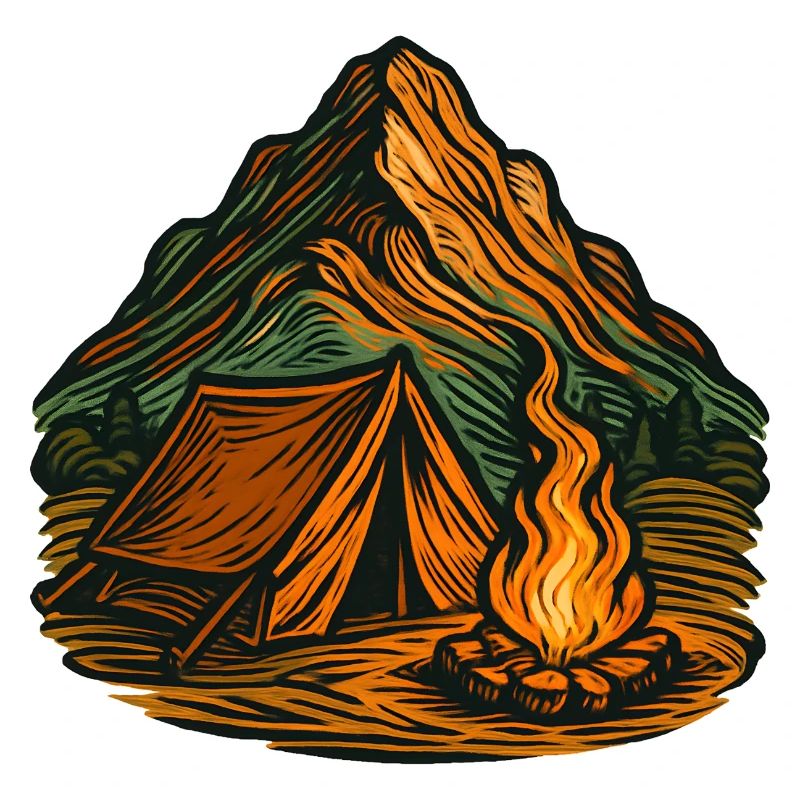 Bergcamping am Lagerfeuer