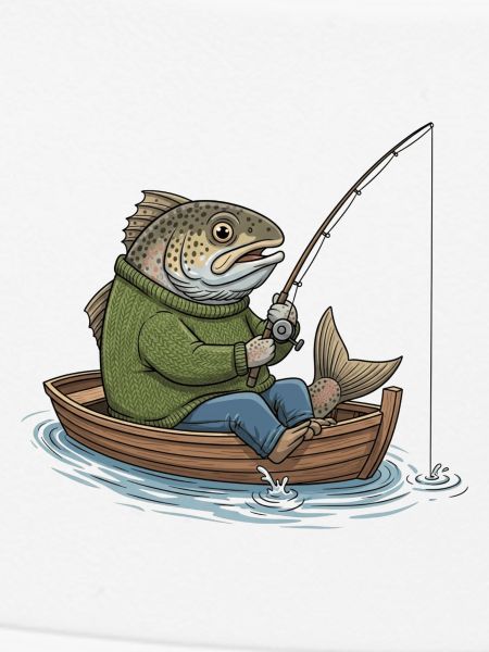 Humorfischen Fischfischer