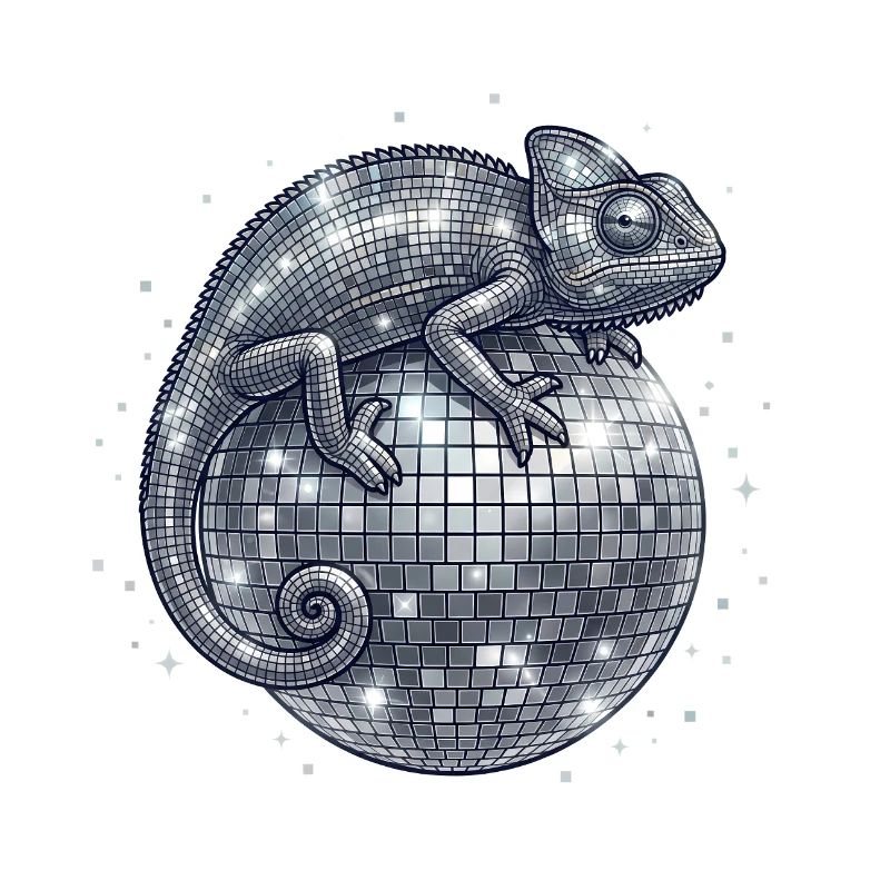 Chameleon on Disco Ball