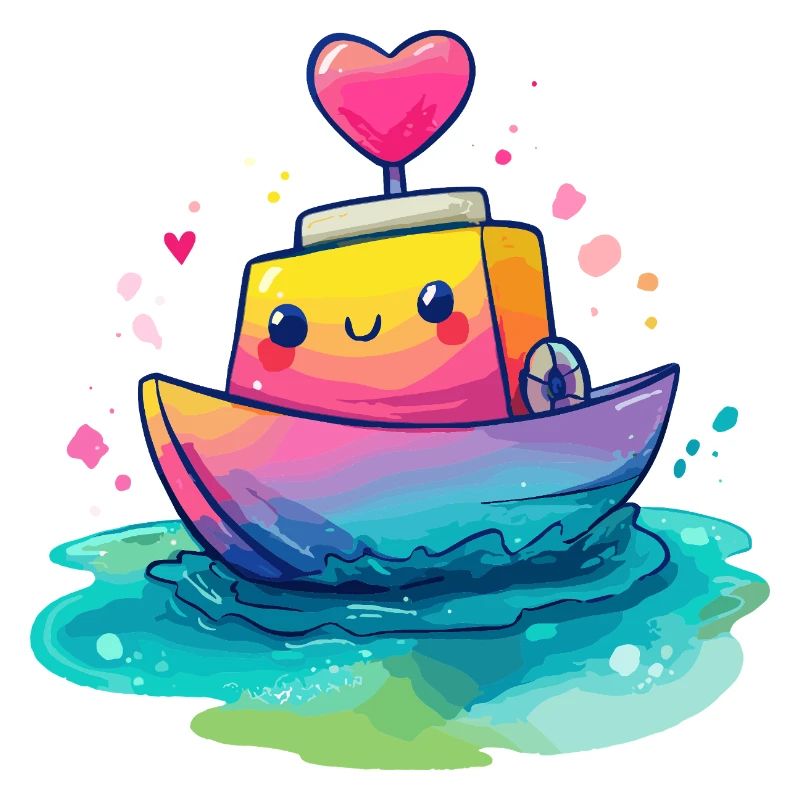 Herzboot im Regenbogenmeer