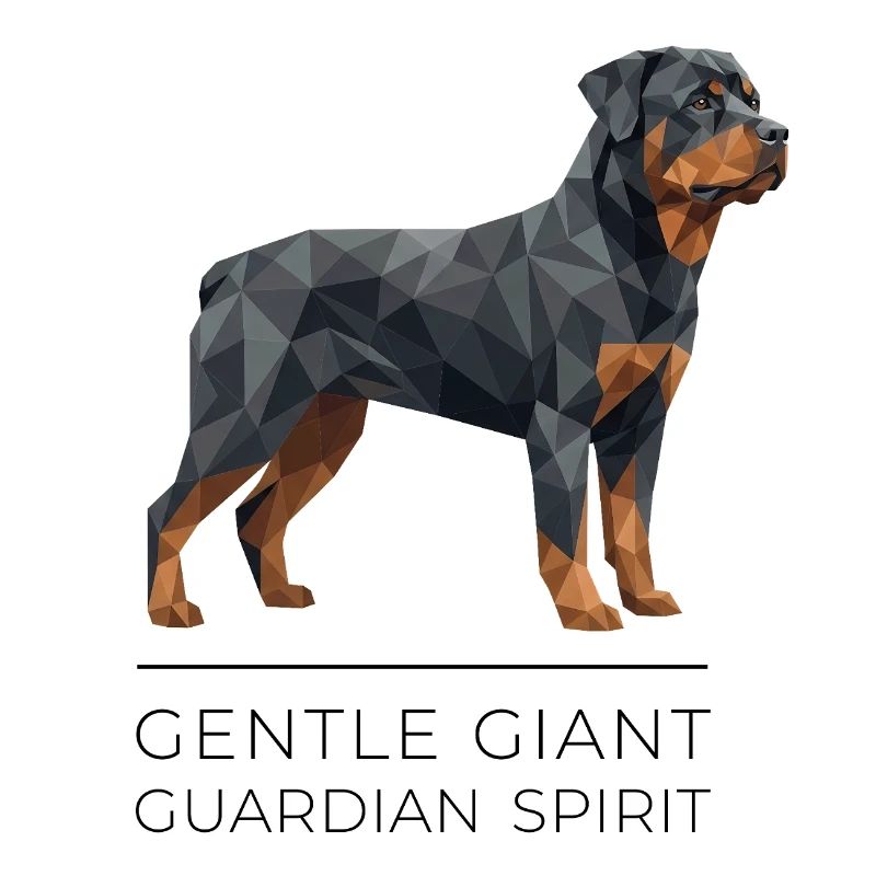Rottweiler Low-Poly Art - Gentle giant