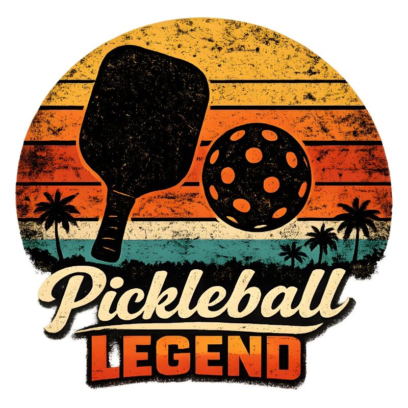 Coucher de soleil rétro de la légende du pickleball