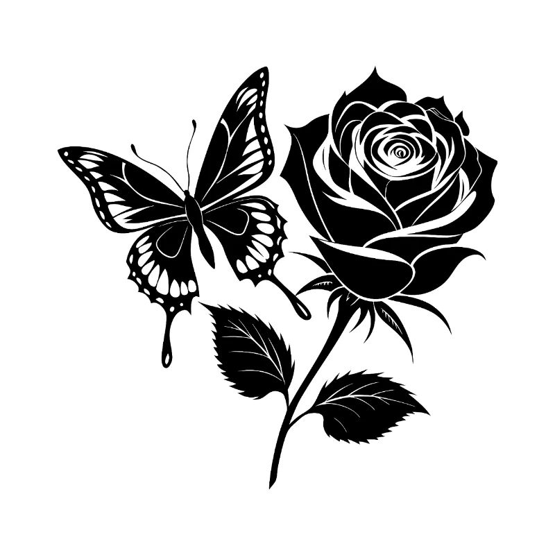 Butterfly on Rose