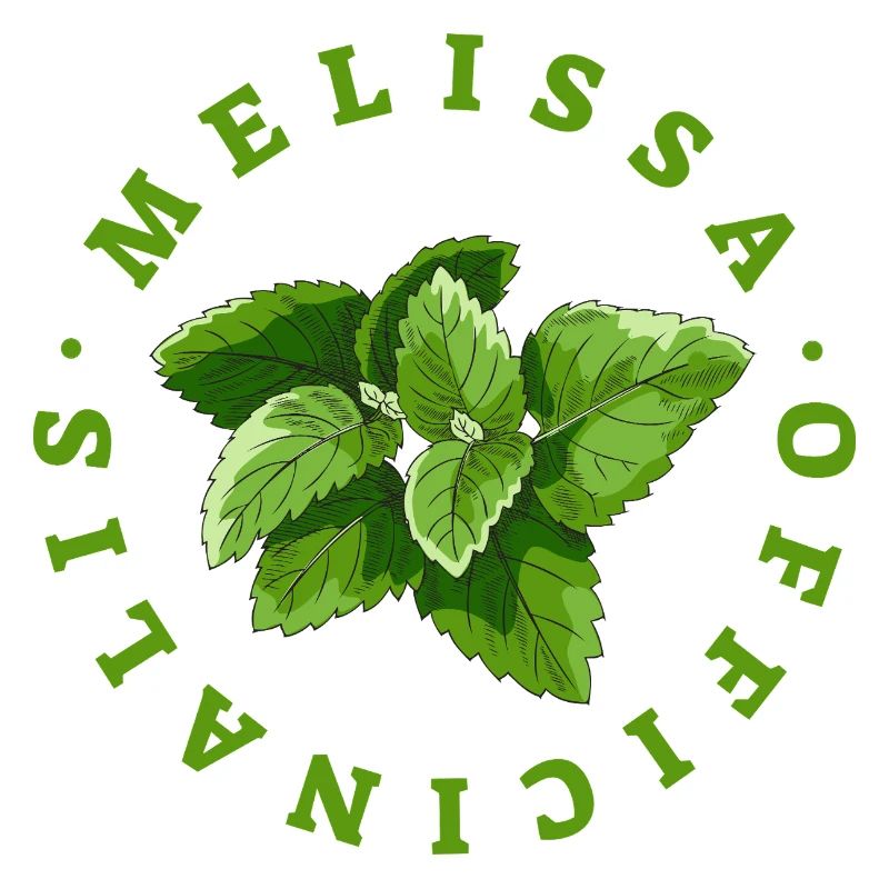 Lemon Balm Leaves Circular Emblem