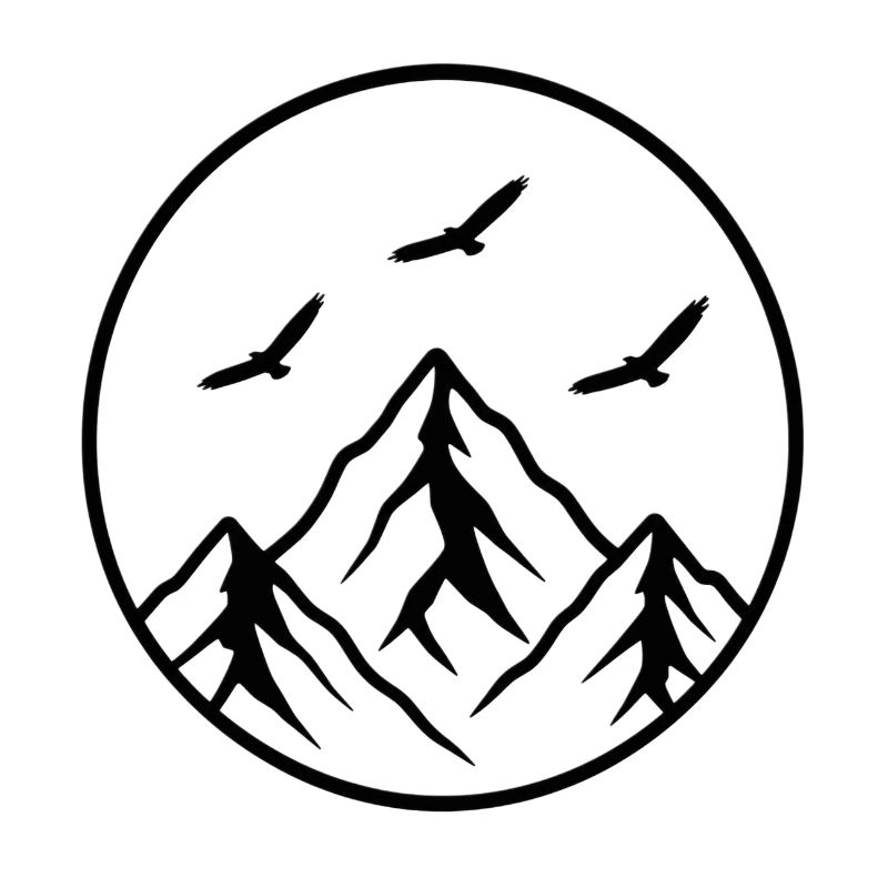 Sommet de la silhouette de Circle Mountain avec des oiseaux