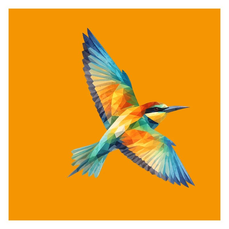 Feverish Bee-Eater Polygon Art on Orange