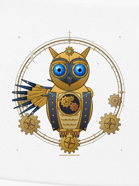 Steampunk Eule Zahnräder