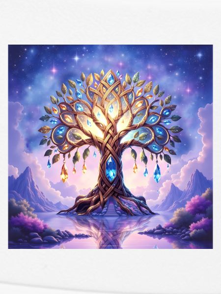 Dreamlike luminous gem tree