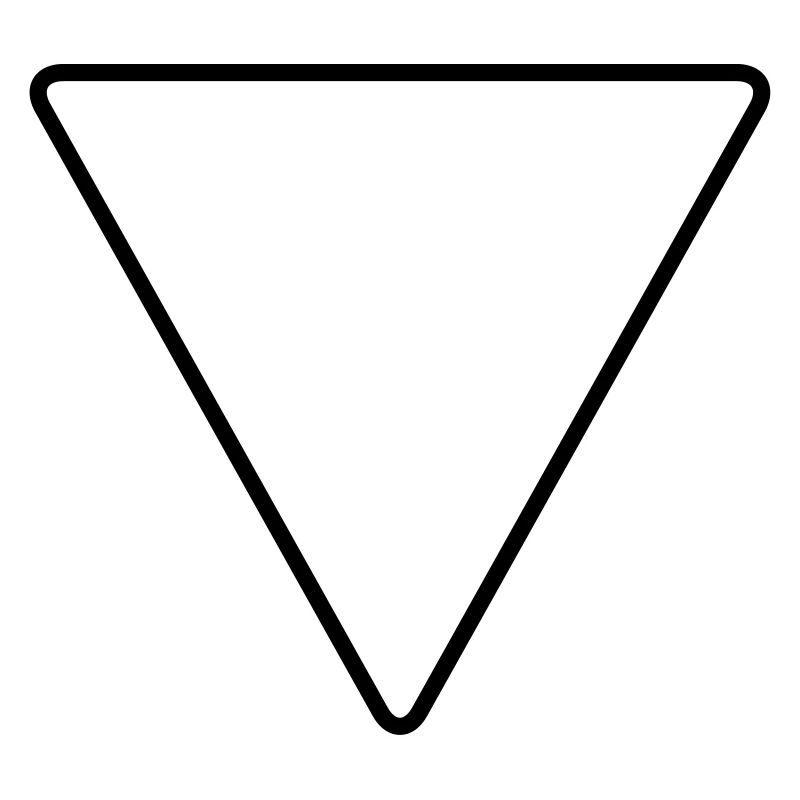 Triangle avec coins arrondis comme panneau d’avertissement