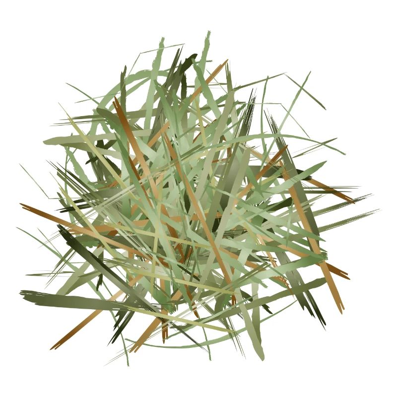 a haystack in shimmering greenish hues