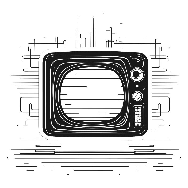 Retro TV Drawing
