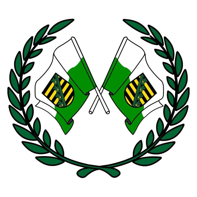 Flags Saxony laurel wreath