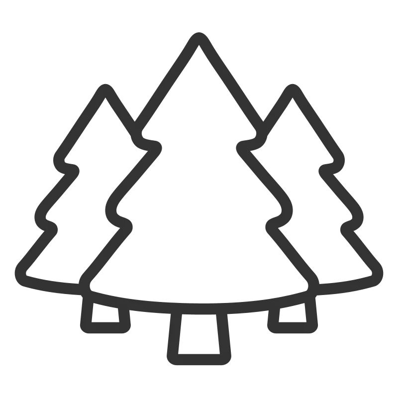 Spruce tree coniferous Forest Line Icon