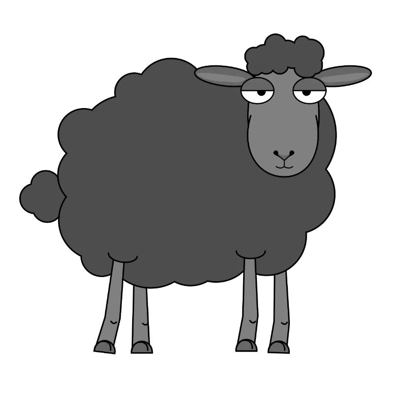 Baaaa-d bis zum Knochen | Illustration des Schwarzen Schafs