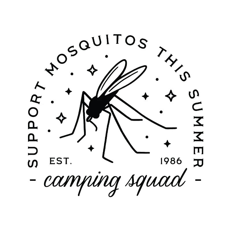 Camping group mosquito funny summer camp trip