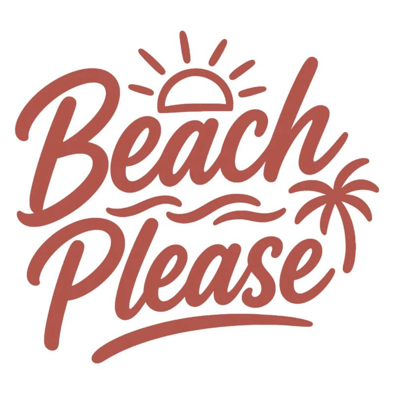 Beach Please Sunset Palm