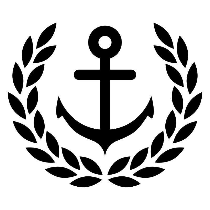 Anker mit Lorbeerkranz