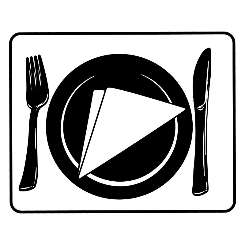 Knife and fork on placemat with plate and napkin