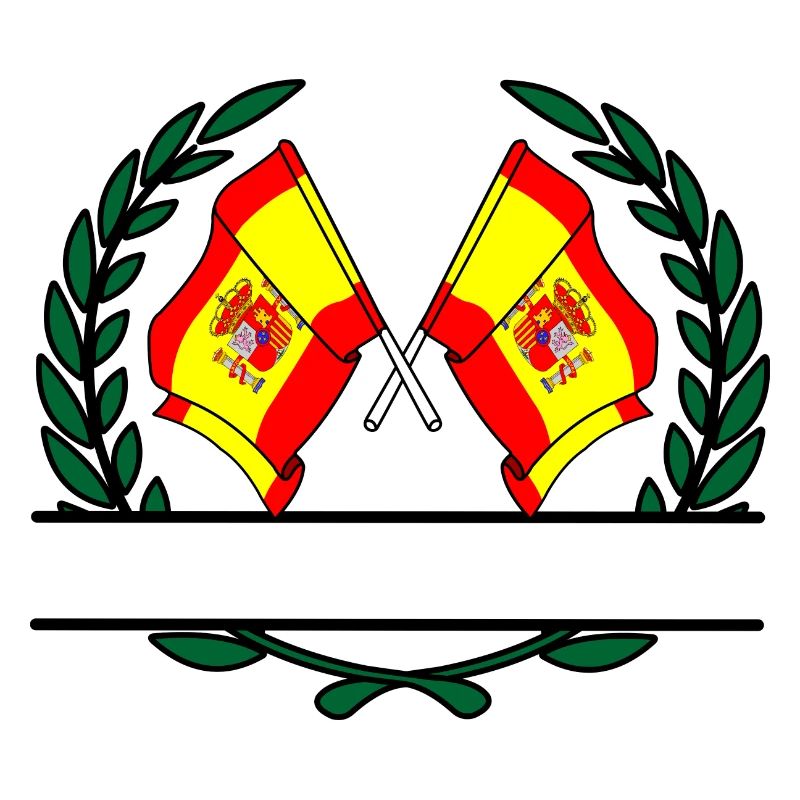 Drapeaux Espagne bannière couronne de laurier