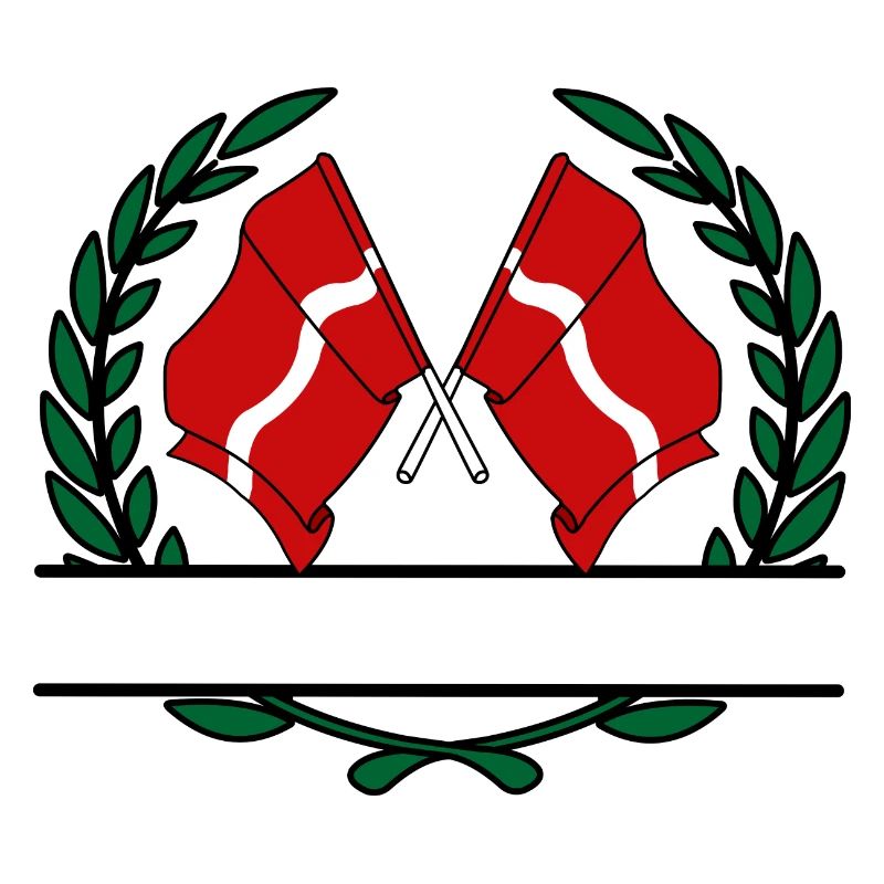 Flags Latvia laurel wreath banner