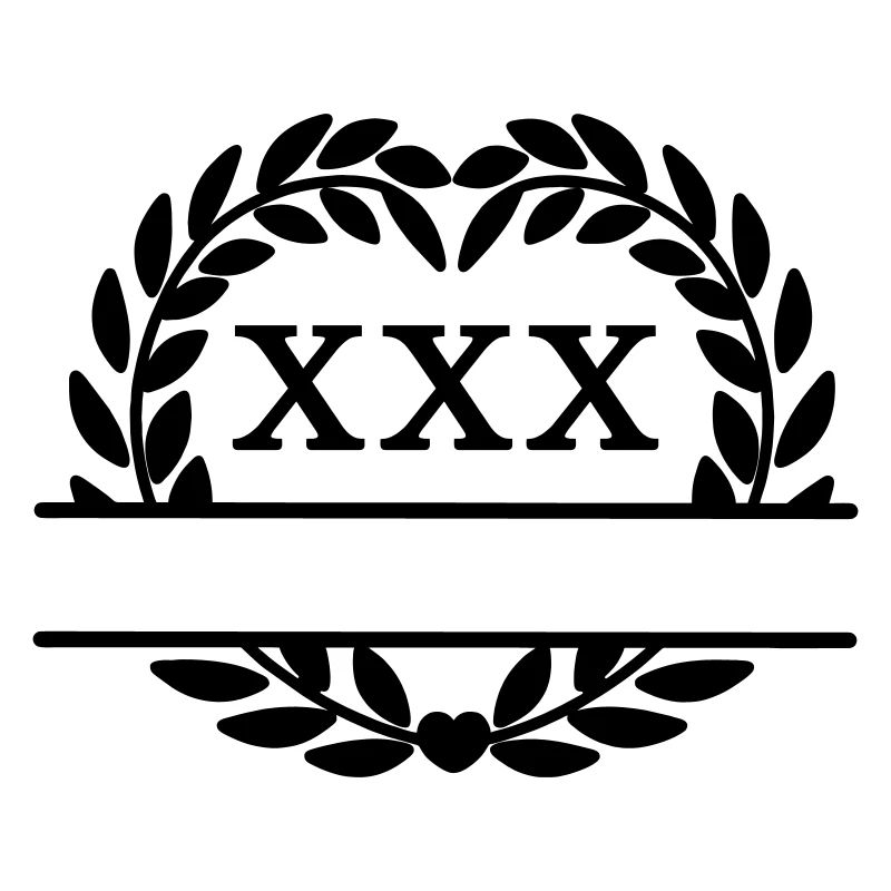 Thirty years, in Latin numerals laurel wreath