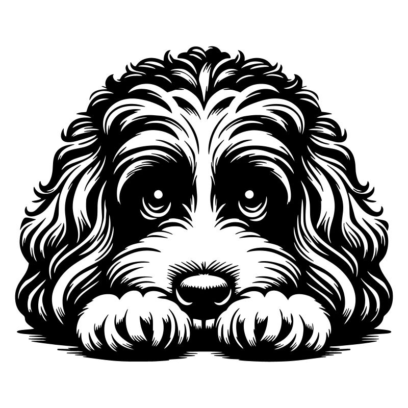 Tête de Cavapoo avec pattes
