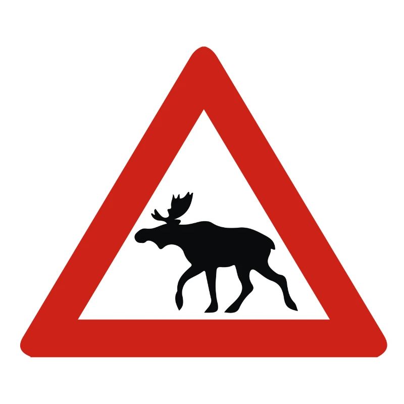 Norway - Attention Moose - Warning Sign