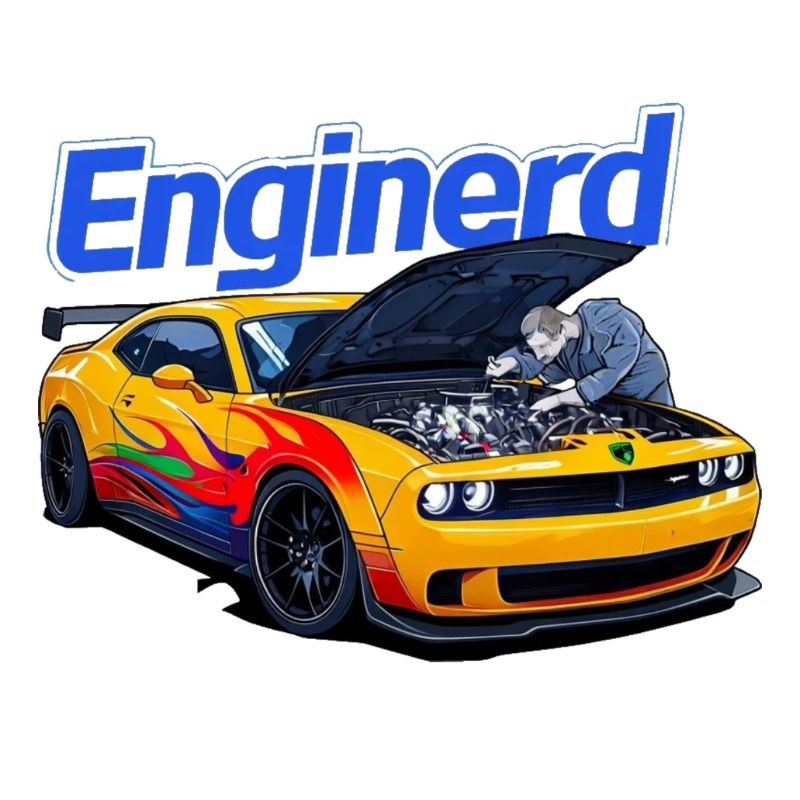 Muscle-Car wird von Mechaniker bearbeitet