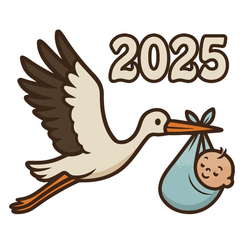 Stork with foundling in its beak 2025