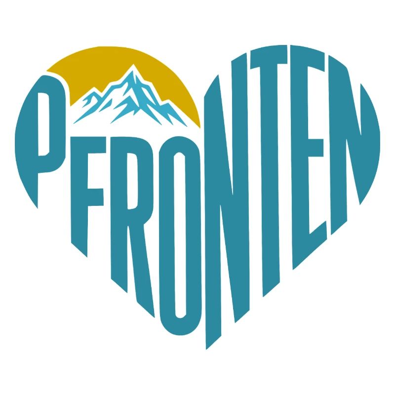 Pfronten Bergsilhouette Herz-Typografie