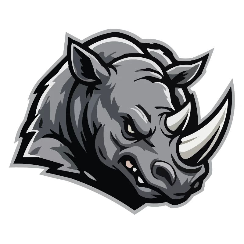 Stählernder Rhino Kopf